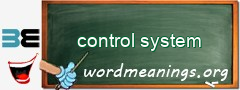 WordMeaning blackboard for control system